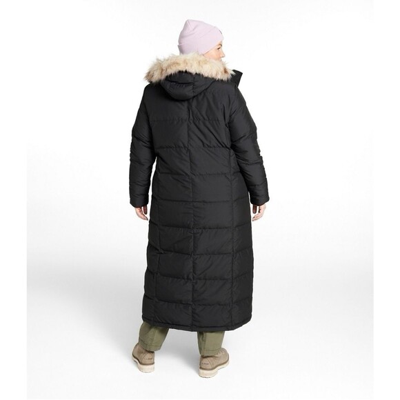 LL Bean Ultrawarm Downtek Coat Womens XL Black Puffer Snaps Long Granola Girl - Picture 15 of 15